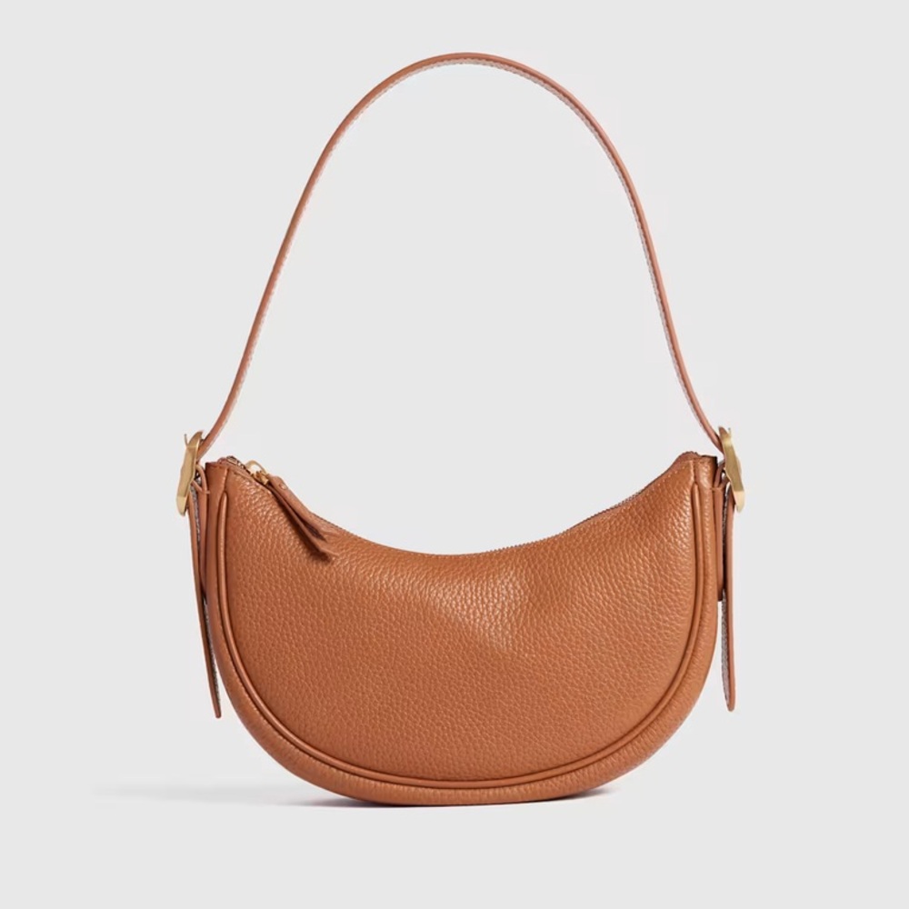 Italian Leather Mini Crescent Shoulder Bag